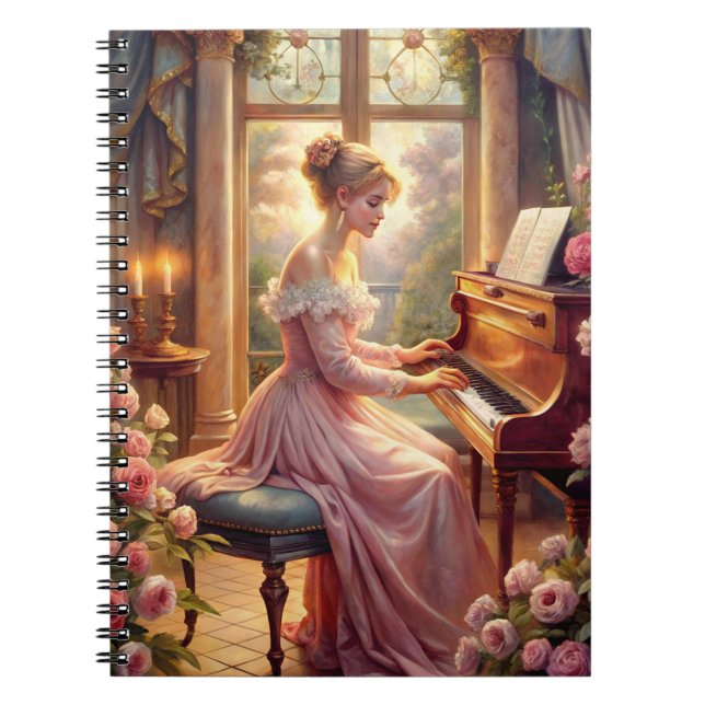 Caderno Espiral Tocando O Piano (Frente)