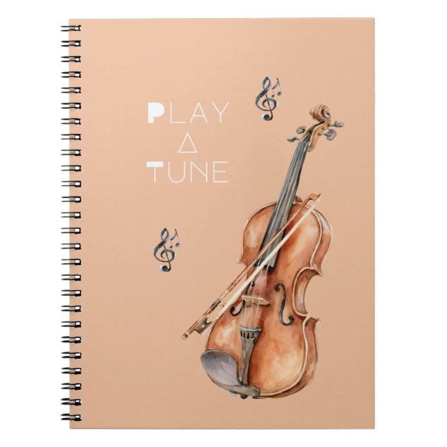 Caderno Espiral Tocar uma melodia no violino (Frente)