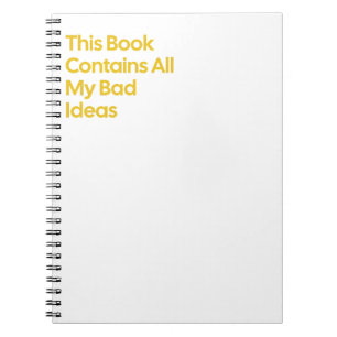 Caderno Espiral Toda Minha Má Ideia
