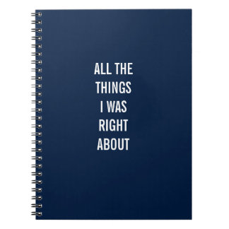 Caderno Espiral Todas As Coisas Sobre As Quais Eu Estava Certo