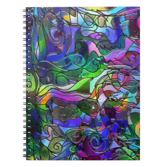 Caderno Espiral Todas as Cores com Espirais e Linhas (Frente)