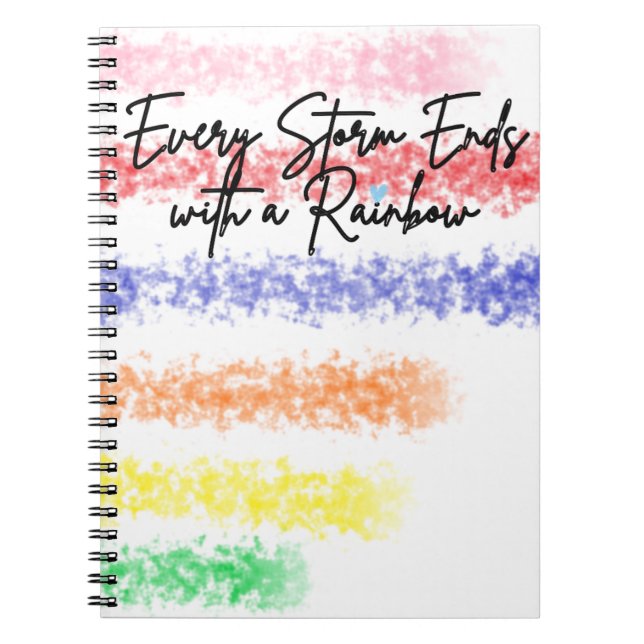 Caderno Espiral Todas as tempestades terminam com um notebook Rain (Frente)