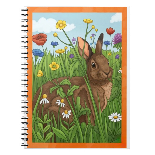Caderno Espiral Todo Coelho Ama Flores (Frente)