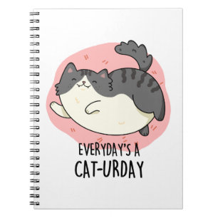 Caderno Espiral Todo Dia é um Sábado Felino Piada de Gato Engraçad