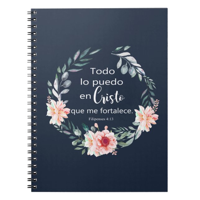 CADERNO ESPIRAL TODO LO PUEDO EN CRISTO ME FORTALECE (Frente)