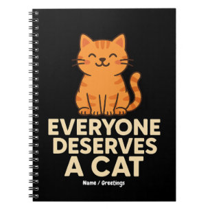 Caderno Espiral Todo mundo merece um gato cor de laranja guejado a
