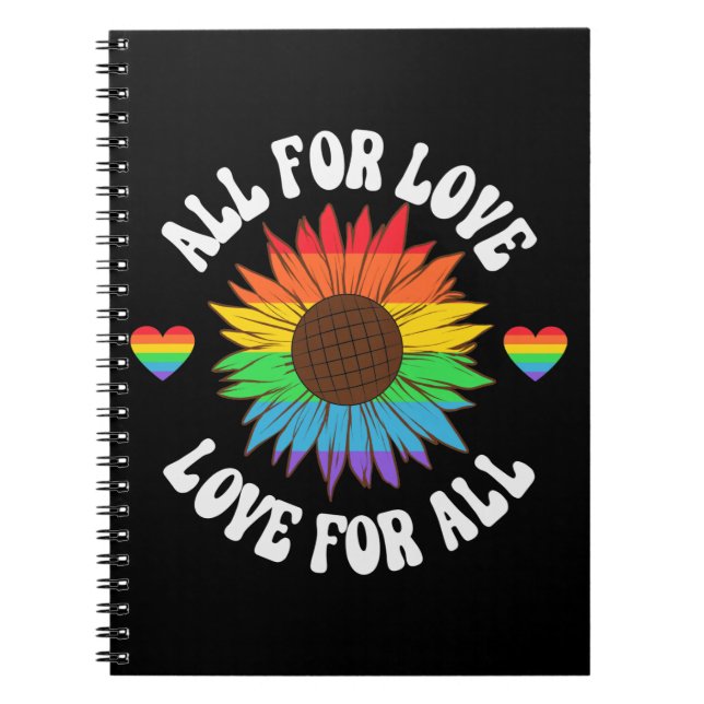 Caderno Espiral Todos Pelo Amor Para Todos | Orgulho gay Mês (Frente)
