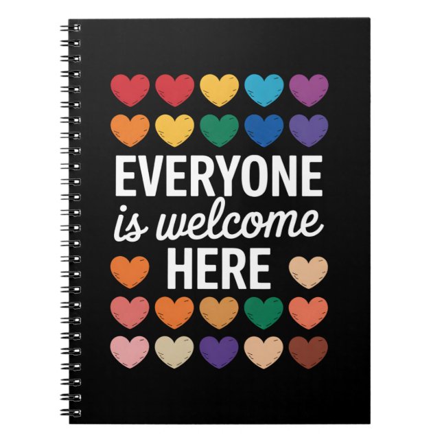 Caderno Espiral Todos são bem-vindos aqui, LGBTQ (Frente)
