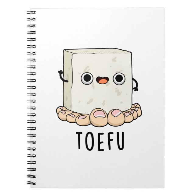Caderno Espiral Toe-fu Engraçado Tofu Pun (Frente)