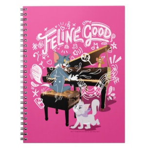 Caderno Espiral Tom & Jerry Jogam Piano - Felino Bom