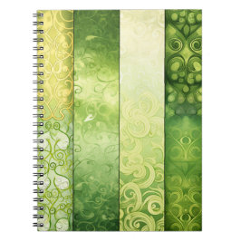 CADERNO ESPIRAL TOM VERDE ORNAMENTAL TEMA CÉLTICO IRLANDÊS