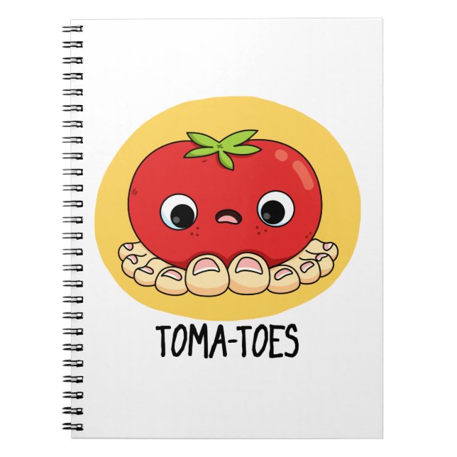 Caderno Espiral Toma-toes Tomate Engraçado Com Dedos do Pé Piada  (Frente)