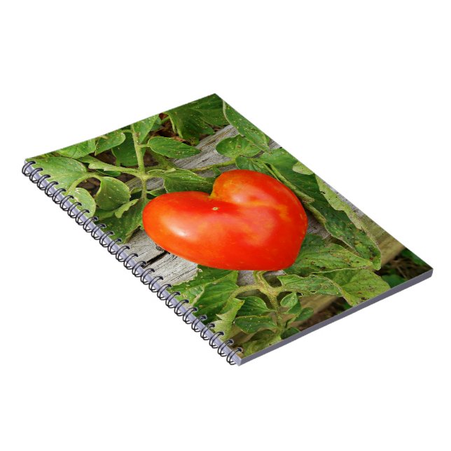 Caderno Espiral Tomate em Forma de Coração (Lado Direito)