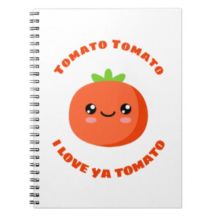 Caderno Espiral Tomate Tomato Eu te amo Tomato