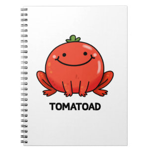 Caderno Espiral Tomatoad Engraçado Tomate Toad Pun