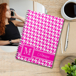 Caderno Espiral Tonalidade Branca Rosa | Monograma Moderno