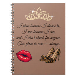 Caderno Espiral Too Glam To Care – Chic Quote