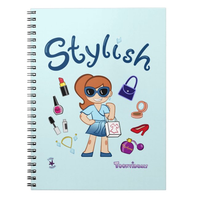 Caderno Espiral TOONVIDUALS Garota Fashionista 3 (Frente)
