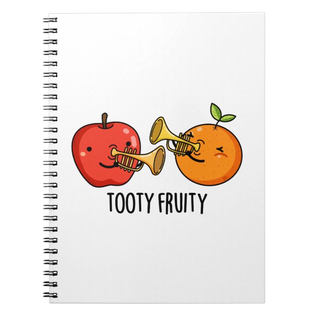 Caderno Espiral Tooty Fruity Fruta Musical Engraçado Pun (Frente)