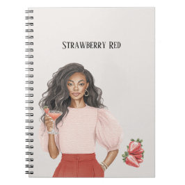 Caderno Espiral Top Vermelho Morango Feminino Preto