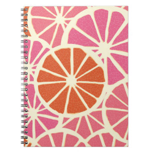 Caderno Espiral Toranjas (grapefruit), em pedaços, sem costura, d