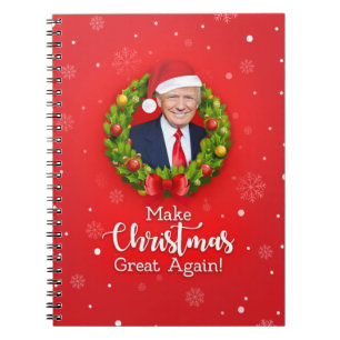 Caderno Espiral Torne o Natal Grande Novamente Trump MAGA presente