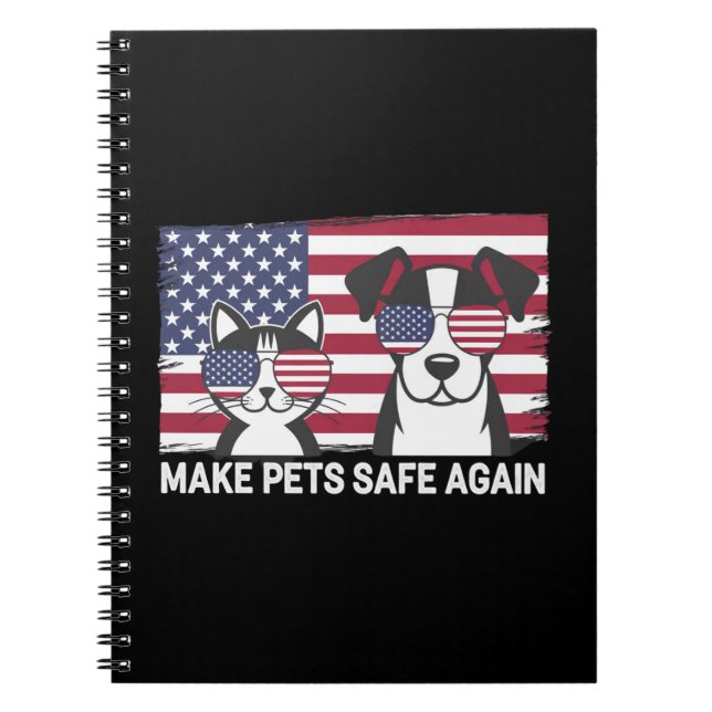 Caderno Espiral Torne Os Animais Seguros Novamente Trump Harris De (Frente)