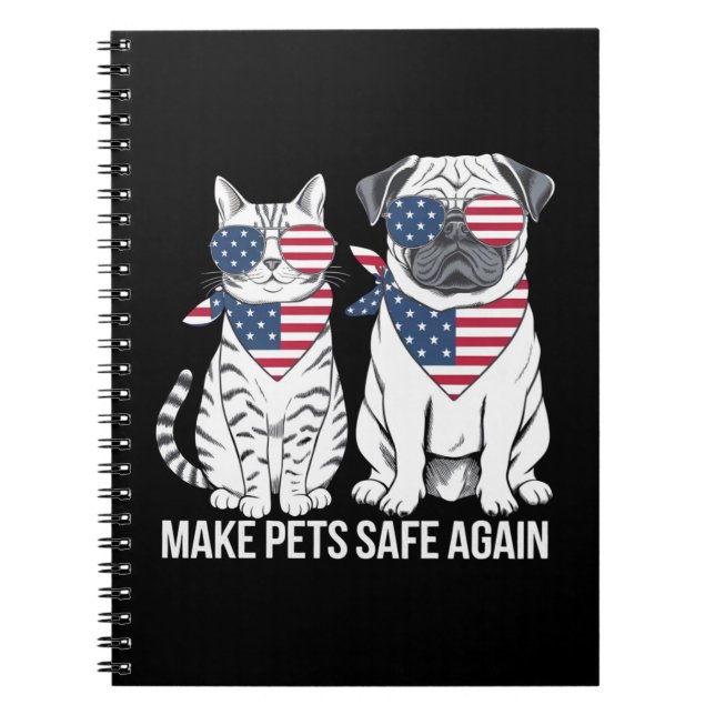Caderno Espiral Torne Os Animais Seguros Novamente Trump Harris De (Frente)