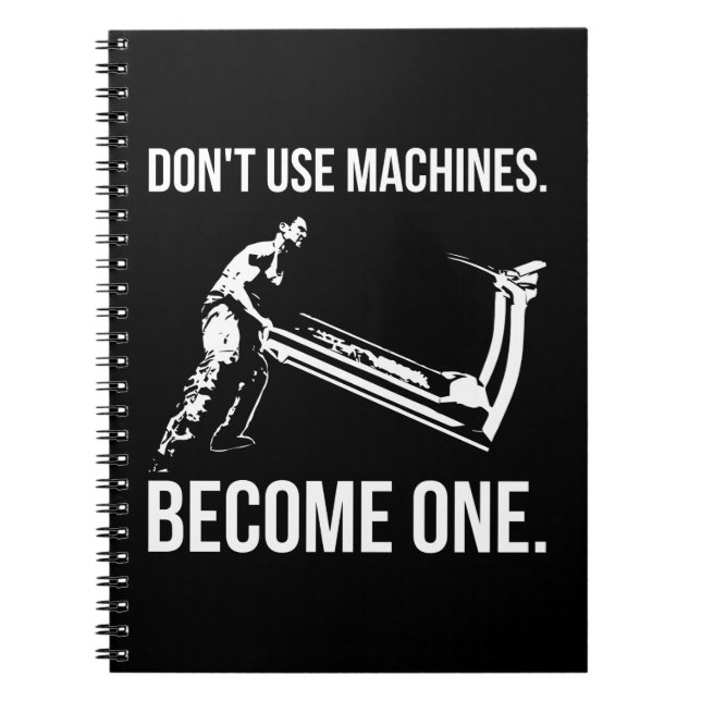 Caderno Espiral Torne-Se Uma Máquina - Cartoon, Forte, Treadmill (Frente)