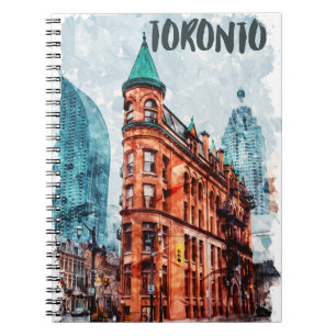 Caderno Espiral Toronto Ontario Canada Viagem Watercolor
