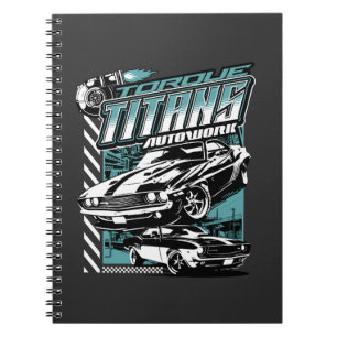 CADERNO ESPIRAL TORQUE TITANS AUTOWORKS - USA LEGEND CARROS