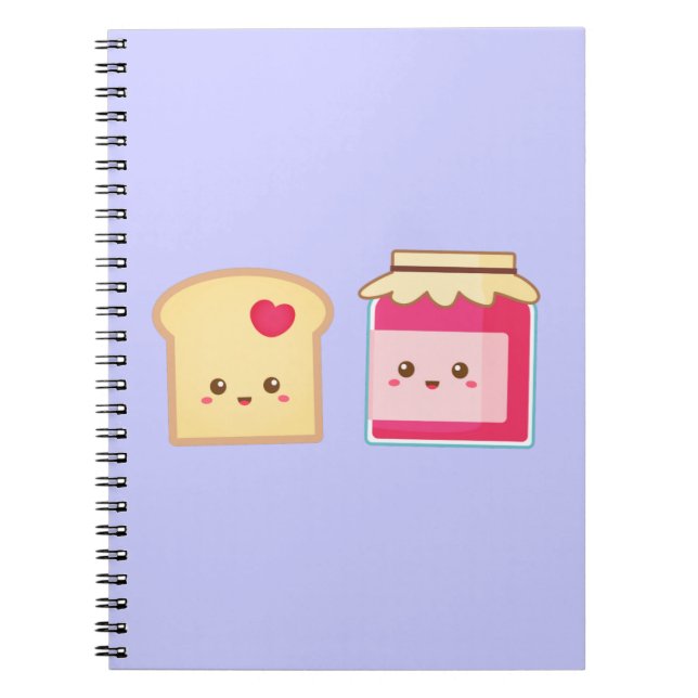 Caderno Espiral Torrada Fofa e Geleia de Morango, Espalhe Amor (Frente)