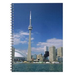 Caderno Espiral Torre CN e Skydome em Toronto, Ontário,