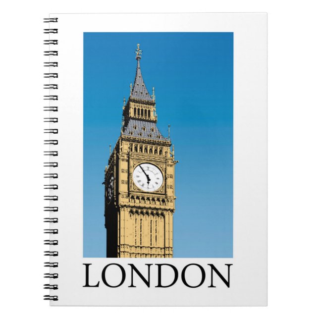 Caderno Espiral Torre de pulso de disparo de Big Ben (Frente)