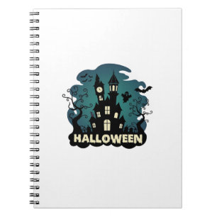 Caderno Espiral Torre do Relógio da Casa Assombrada de Halloween M