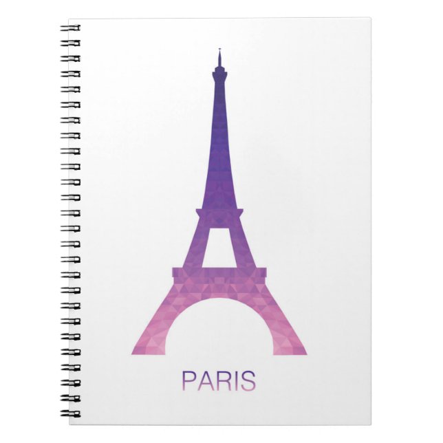 Caderno Espiral Torre Eiffel abstrata (Frente)