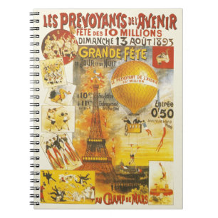 Caderno Espiral Torre Eiffel e Balão Antigos