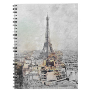 Caderno Espiral Torre Eiffel. Paris, França
