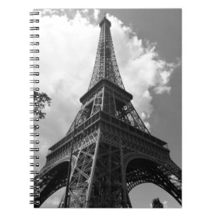 Caderno Espiral Torre Eiffel Preto e Branco em Paris