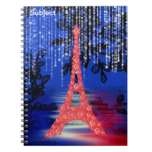 Caderno Espiral Torre Eiffel Red Bling