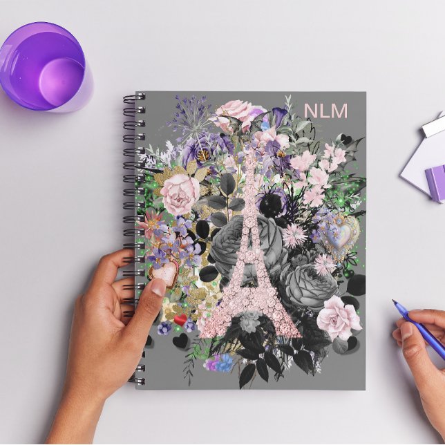 Caderno Espiral Torre Eiffel Rosa (Criador carregado)