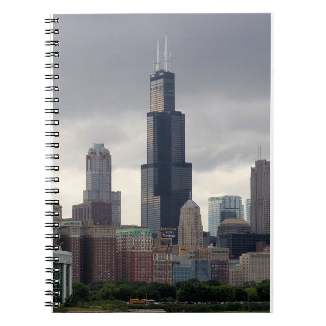 Caderno Espiral Torre Willis - Chicago - Cidade Windy - Notebook (Frente)