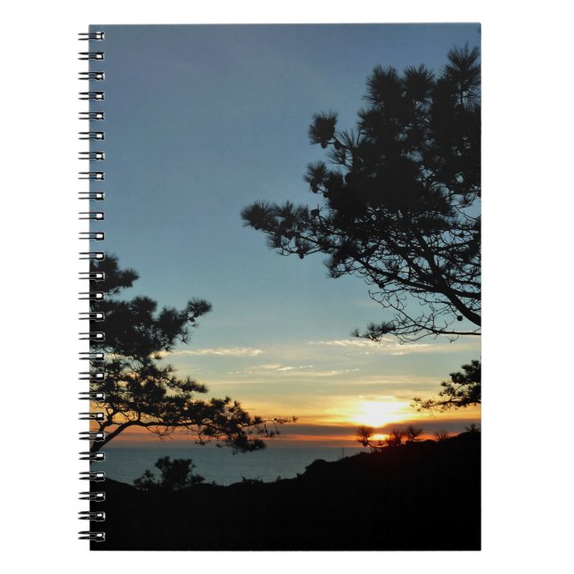 Caderno Espiral Torrey Pine Sunset III Paisagem da Califórnia (Frente)