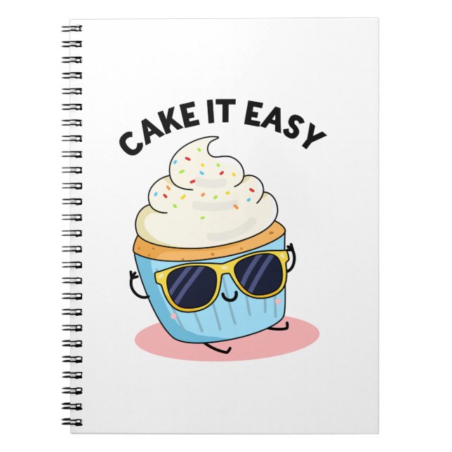 Caderno Espiral Torta Fácil Piada de Cupcake Divertida  (Frente)