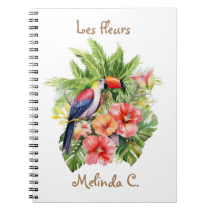 Caderno Espiral Toucan com notebook Tropical Flowers