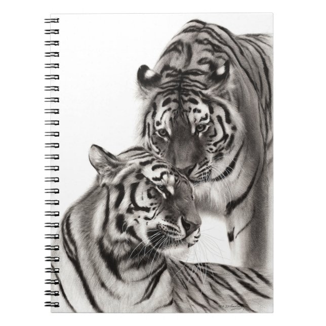 Caderno Espiral Touch - Trabalho de arte de Tigre Original Pintado (Frente)