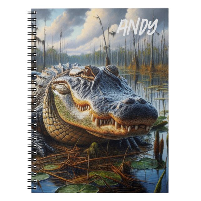 Caderno Espiral Touro Alligator no notebook Spiral dos pântanos (Frente)