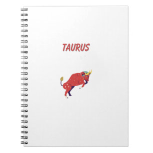 Caderno Espiral Touro Branco, zodíaco, impressão de signo estelar
