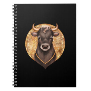 Caderno Espiral Touro preto, touro bonito 2021, ano do boi