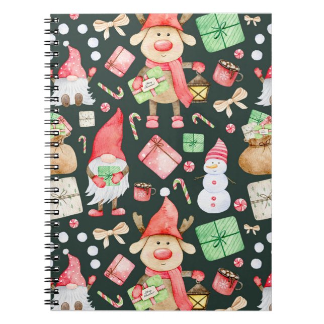 Caderno Espiral Toy Story Felry Natal Padrão Moderno (Frente)